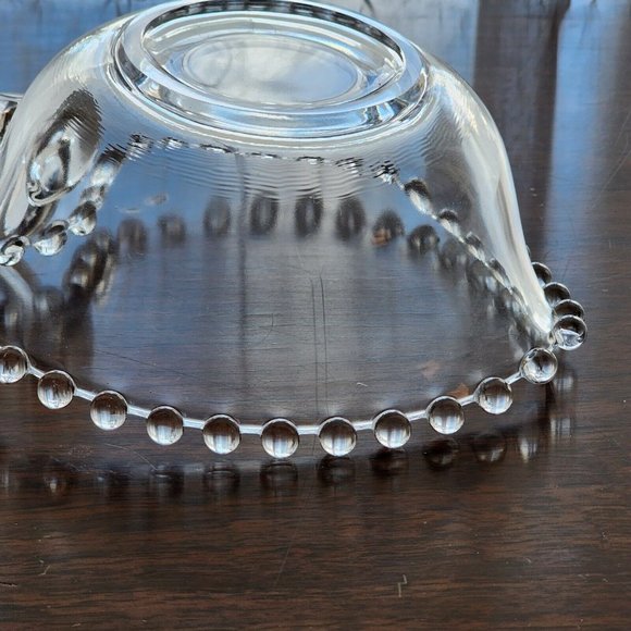 Imperial Glass Candlewick Handled Heart Shaped Bowl 5" bubble edge dish vintage - Picture 8 of 11